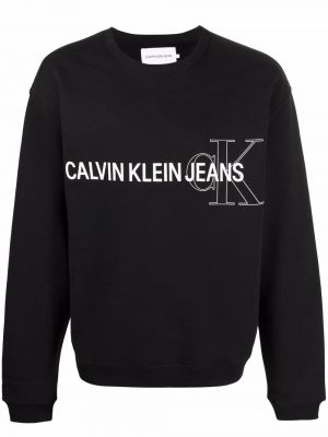 Sudadera con estampado Calvin Klein Jeans negro