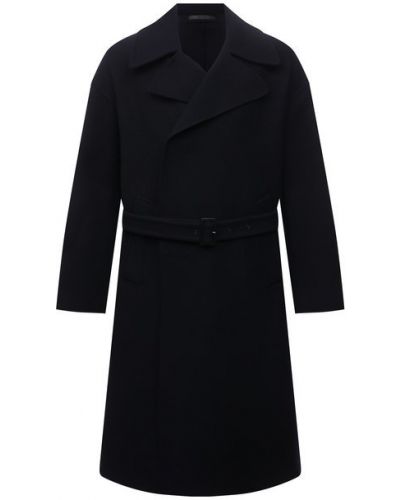 Кашемировое шерстяное пальто Giorgio Armani синее