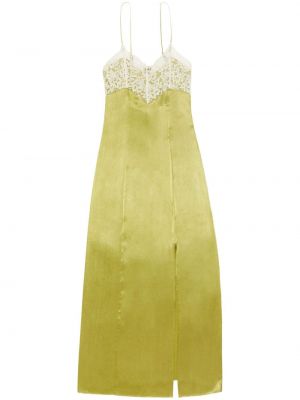 Копринена рокля на цветя с v-образно деколте Jason Wu зелено