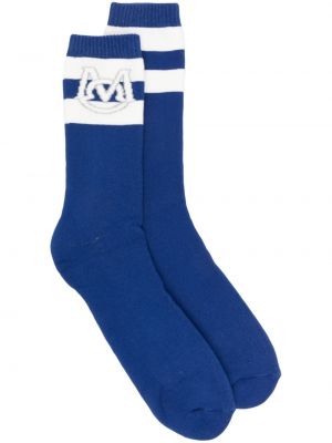 Ponožky s potlačou Moncler modrá