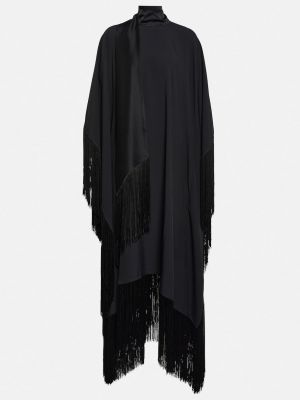 Платье с бахромой из крепа Taller Marmo черное