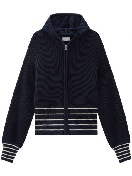 Strick hoodie mit reißverschluss Woolrich blau