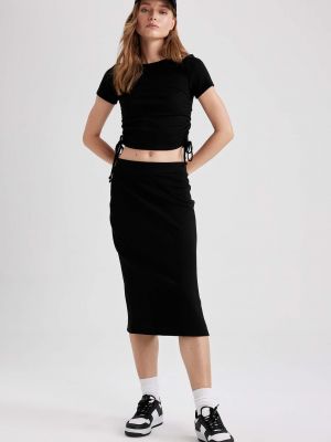 Slim fit midi sukně Defacto černé