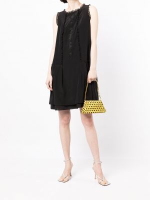 Krajkové hedvábné šaty Shiatzy Chen černé