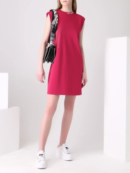 Платье из вискозы Karl Lagerfeld розовое
