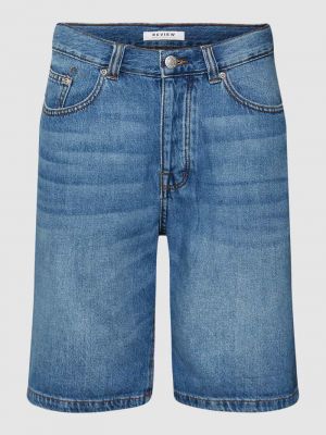 Szorty jeansowe z kieszeniami Review niebieskie