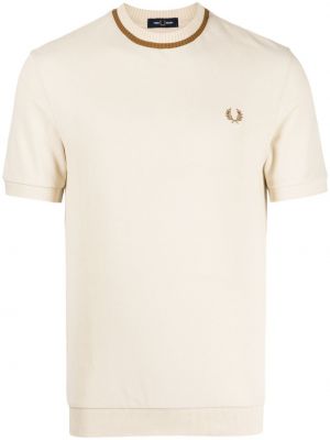 T-shirt con scollo tondo Fred Perry beige