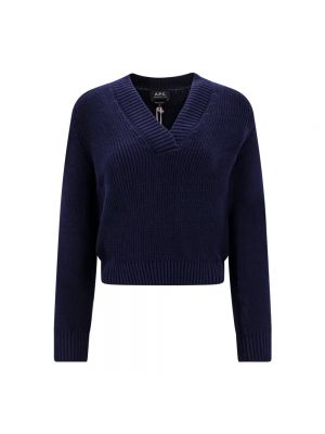 Dzianinowy sweter A.p.c. niebieski