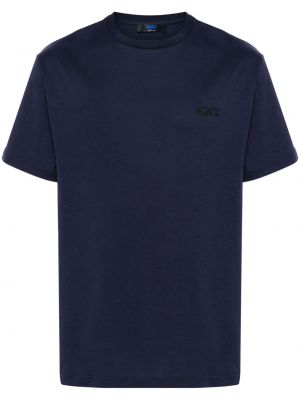 Βαμβακερή μπλούζα με σχέδιο Kiton μπλε