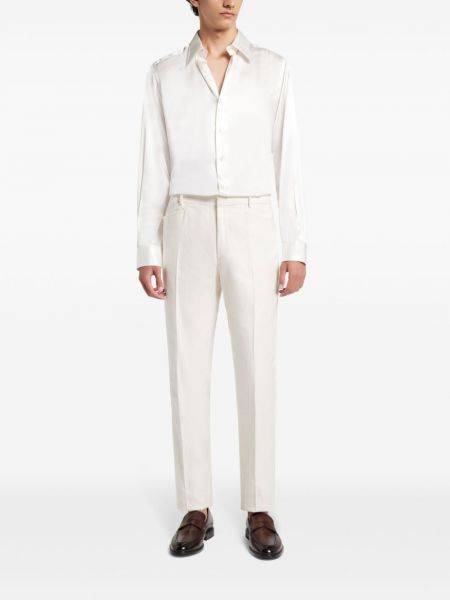 Manšestrové kalhoty Tom Ford bílé