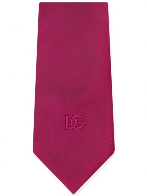 Jedwabny krawat Dolce And Gabbana różowy