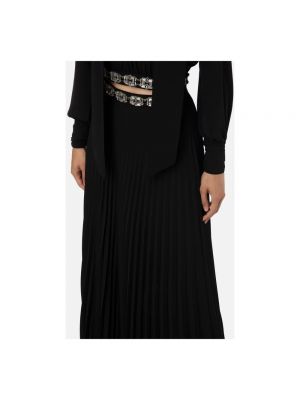 Falda larga con bordado Elisabetta Franchi negro