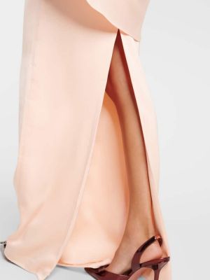 Satynowa sukienka długa Alex Perry różowa