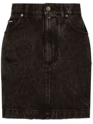 Jupe en jean taille haute Dolce & Gabbana noir