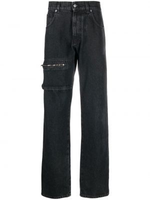 Zip straight jeans Moschino svart