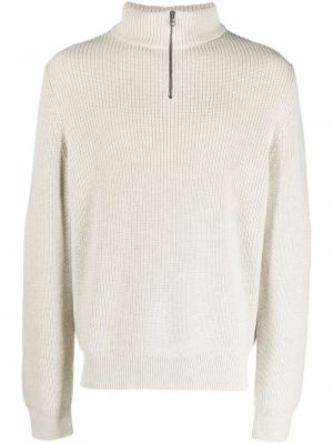 Bavlnený sveter na zips A.p.c. biela