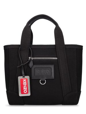 Bombažna nakupovalna torba Kenzo Paris črna