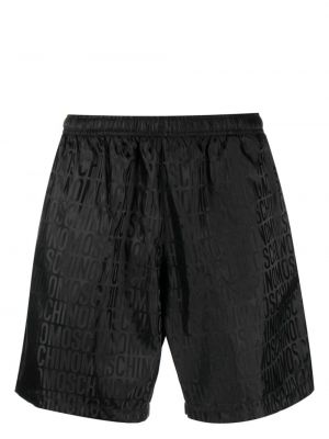 Pantaloni scurți cu imagine Moschino negru