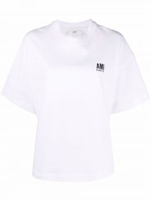 Camiseta con bordado Ami Paris blanco