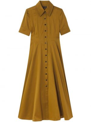Bavlněné hedvábné mini šaty s knoflíky Proenza Schouler hnědé