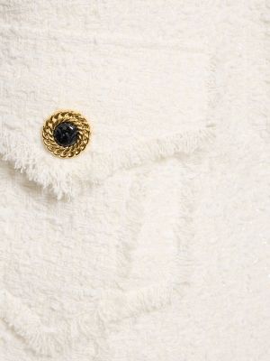 Fustă mini din tweed Balmain alb