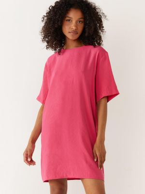 Платье-футболка с коротким рукавом Warehouse розовый