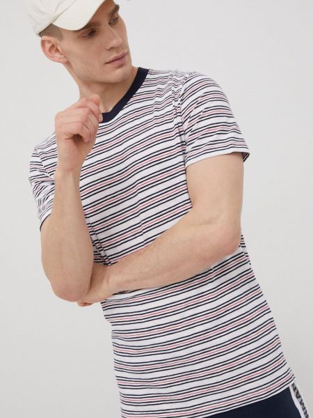 Памучна тениска с дълъг ръкав с принт Produkt By Jack & Jones бяло