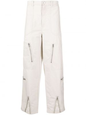 Spodnie bawełniane Stussy białe