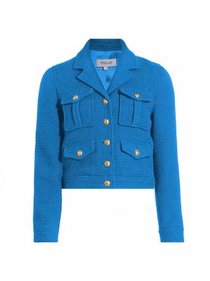 Твидовый пиджак Derek Lam 10 Crosby синий