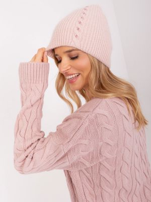 Pletený pletený čepice Fashionhunters růžový
