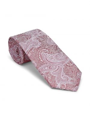 Jedwabny krawat z wzorem paisley Brunello Cucinelli różowy