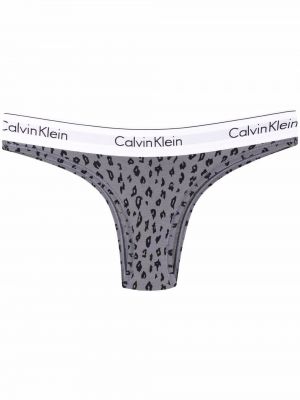Tangas con estampado leopardo Calvin Klein gris