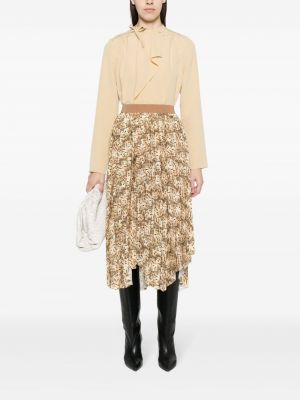 Asymetrické midi sukně Isabel Marant béžové