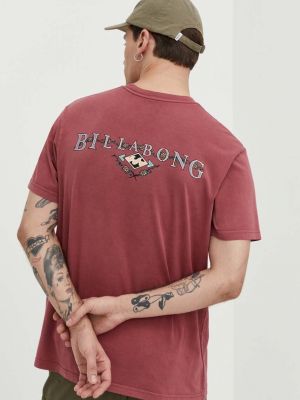 Bavlněné tričko s potiskem Billabong růžové