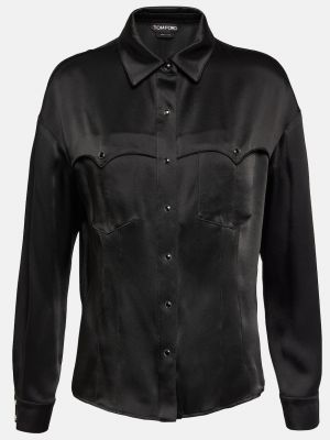 Атласная рубашка Tom Ford черная
