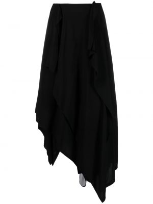 Асиметрична копринена пола Yohji Yamamoto черно