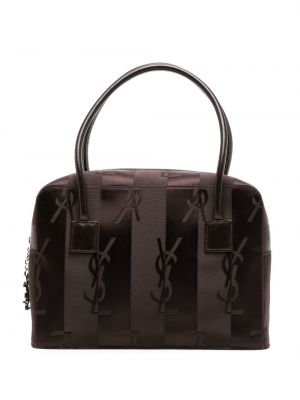 Nákupná taška s potlačou Yves Saint Laurent Pre-owned hnedá