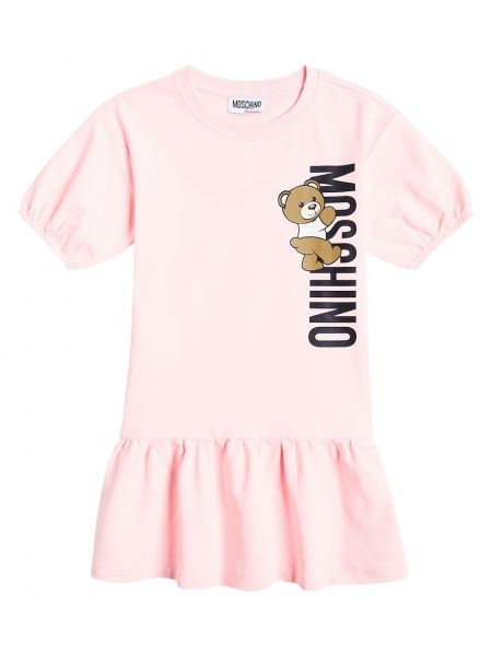 Trøje trykt bomuld jersey kjole for piger Moschino Kids pink