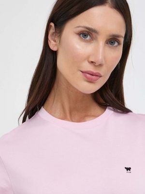 Koszulka bawełniana Weekend Max Mara różowa