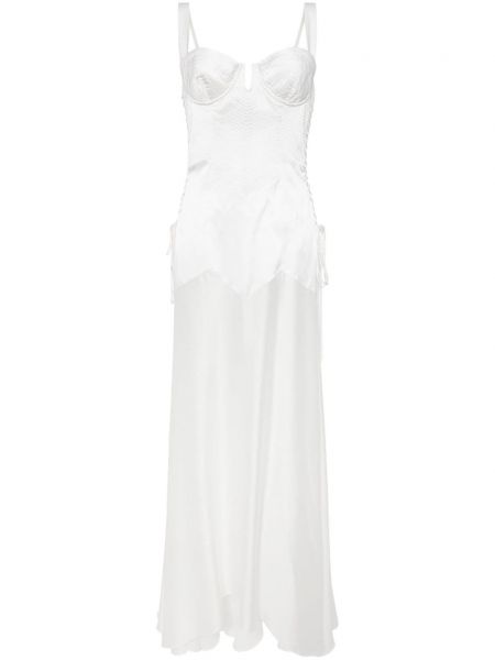 Копринена коктейлна рокля Kiki De Montparnasse бяло