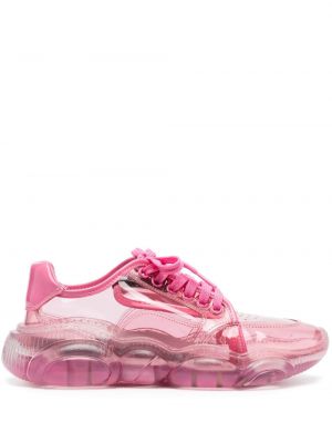 Genomskinliga sneakers Moschino rosa