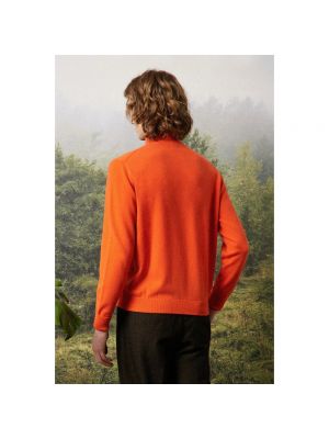 Sudadera con cremallera de cachemir con cuello alto de tela jersey Massimo Alba naranja