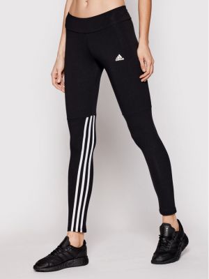 Csíkos slim fit leggings Adidas fekete