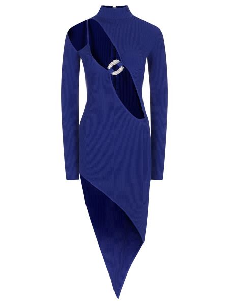 Коктейльное платье из вискозы David Koma синее