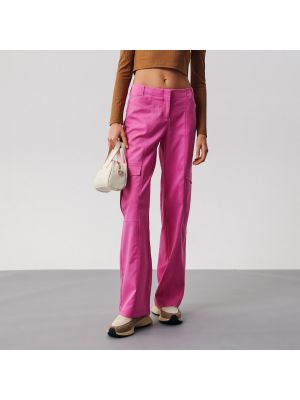 Růžové cargo kalhoty Sinsay
