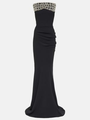 Dlouhé šaty s korálky Maticevski čierna