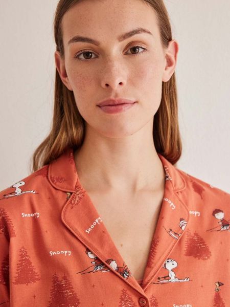 Pijamale din bumbac Women'secret portocaliu