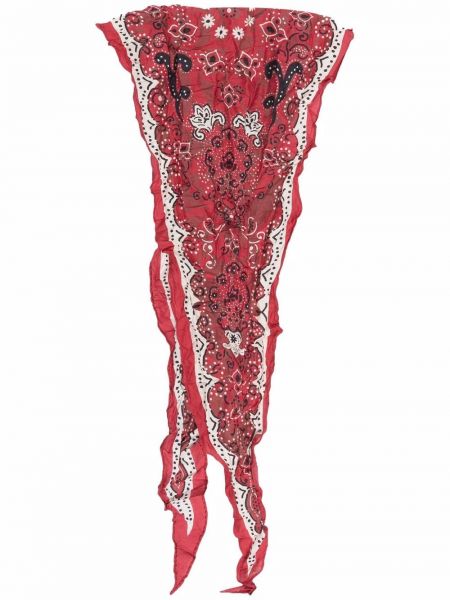 Szalik bawełniany z printem Acne Studios, czerwony