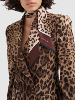 Hodvábny šál s leopardím vzorom Dolce & Gabbana