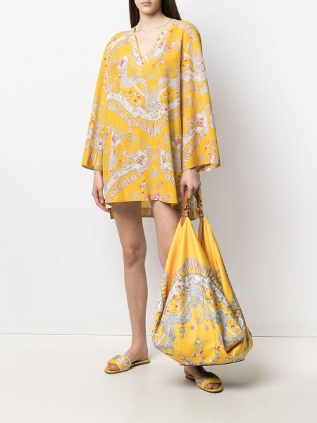 Mini vestido con escote v Emilio Pucci amarillo